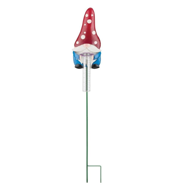 42" Gnome Rain Gauge Mushroom Garden Stake 2