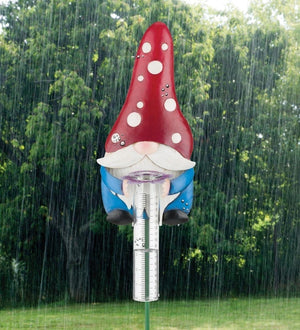 42" Gnome Rain Gauge Mushroom Garden Stake 3
