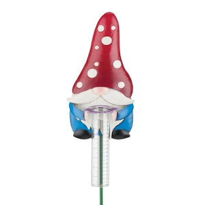 42" Gnome Rain Gauge Mushroom Garden Stake 1