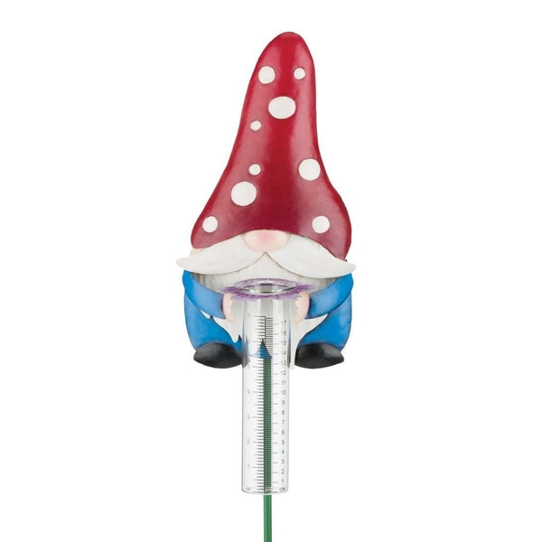 42" Gnome Rain Gauge Mushroom Garden Stake 1