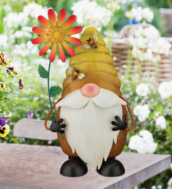 16.5" Bee Spinner Metal Gnome Décor 2