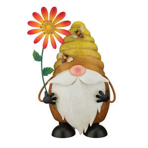 16.5" Bee Spinner Metal Gnome Décor 1