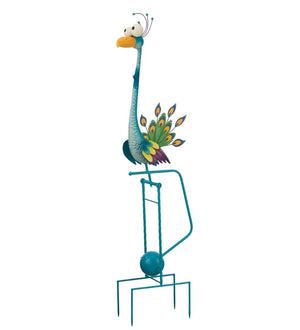 14" Goofy Peacock Rocker Stake 2