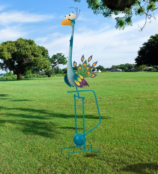 14" Goofy Peacock Rocker Stake 3