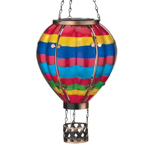 23.5" Multi Stripe Hot Air Balloon Solar Lantern LG 1