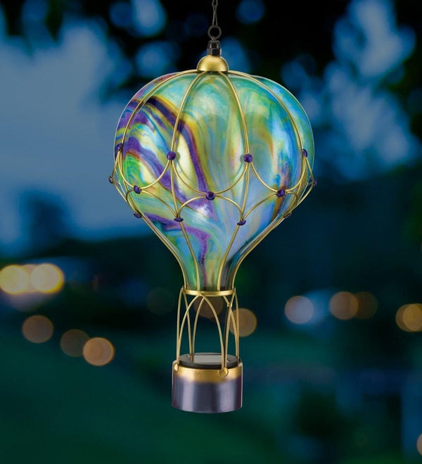 24" Green Swirl Balloon Solar Lantern LG 3