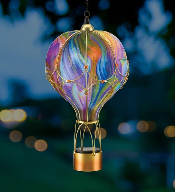 24" Orange Swirl Balloon Solar Lantern LG 3