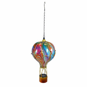24" Orange Swirl Balloon Solar Lantern LG 1