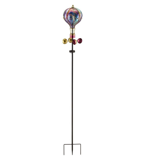 62" Swirl Purple Balloon Spinner Solar Stake 2