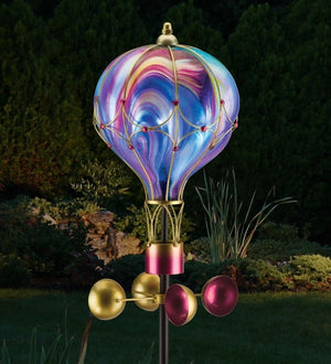 62" Swirl Purple Balloon Spinner Solar Stake 3