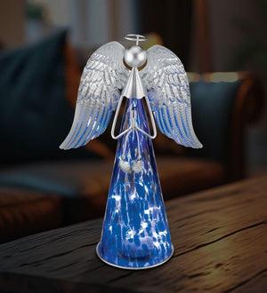 13" LED Indigo Murano Angel Decor 3