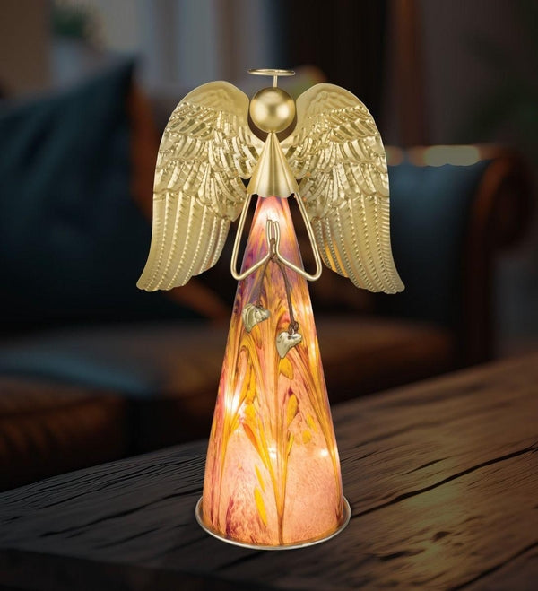 13" LED Purple Murano Angel Decor 3