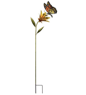 45" Orange Butterfly Flower Stake 2