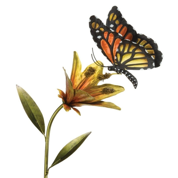 45" Orange Butterfly Flower Stake 1