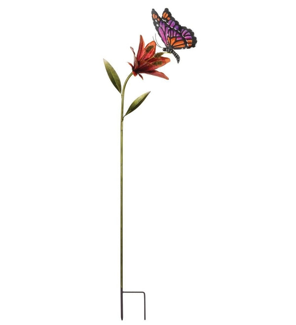 45" Pink Butterfly Flower Stake 2
