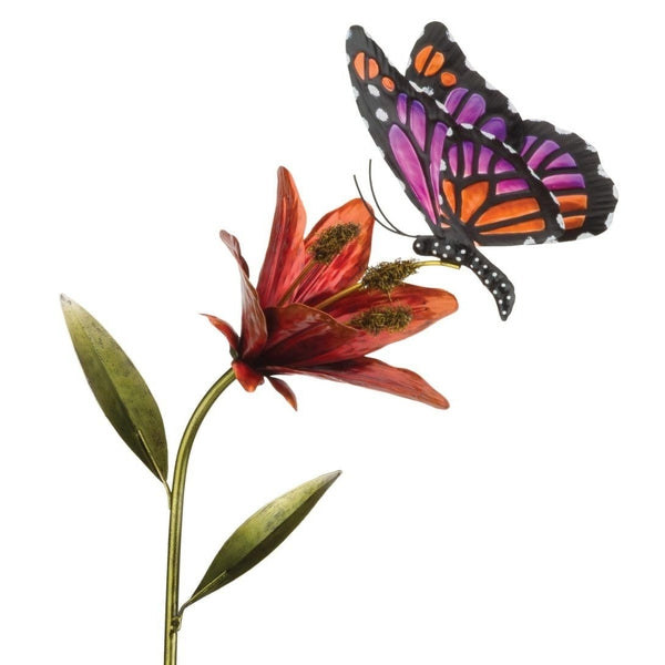 45" Pink Butterfly Flower Stake 1
