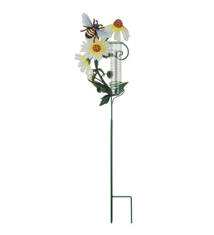 36" Flower Rain Gauge Bee Garden Stake 2