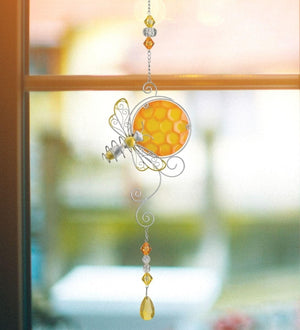 5.25" Yellow Stargazing Bee Sun Catcher Decor 2
