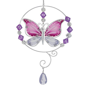 6" Purple Stargazing Butterfly Sun Catcher Decor 1