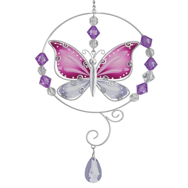 6" Purple Stargazing Butterfly Sun Catcher Decor 1
