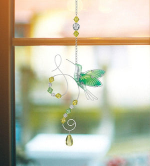 6.5" Green Stargazing Hummingbird Sun Catcher Decor 2