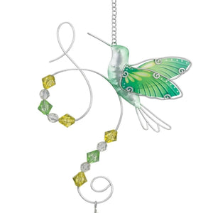 6.5" Green Stargazing Hummingbird Sun Catcher Decor 1