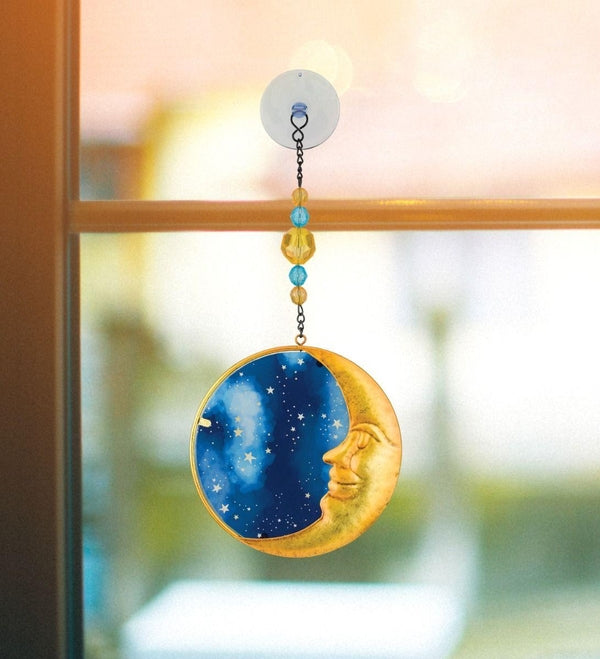 5.5" Blue/Gold Moon Sun Catcher Decor 2