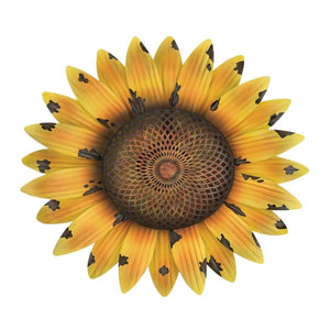 13.5" Yellow Solar Sunflower Wall Décor 1