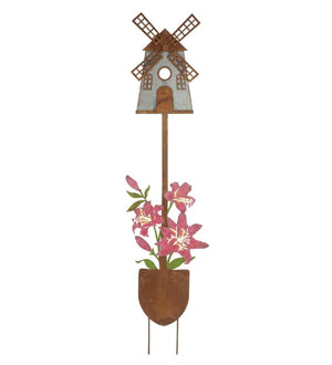 46" Rustic Windmill Birdhouse Stake 2
