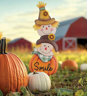 34.25" Metal Scarecrow Pumpkin Stake 3