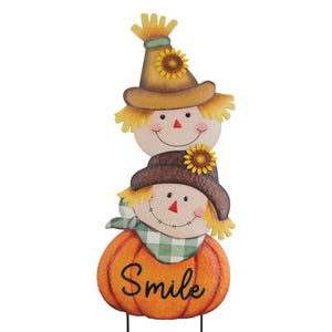 34.25" Metal Scarecrow Pumpkin Stake 1
