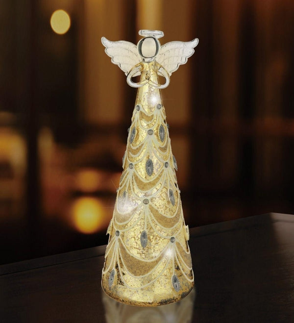 8.75" LED Frost Scallop Angel Decor 2