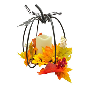 9.5" Fall LED Light Pumpkin Lantern 1