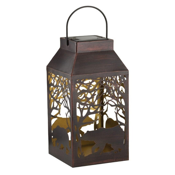 15.5" Shadow Bear Solar Square Lantern LED Light 1
