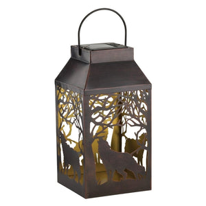 15.5" Shadow Wolf Solar Square Lantern LED Light 1