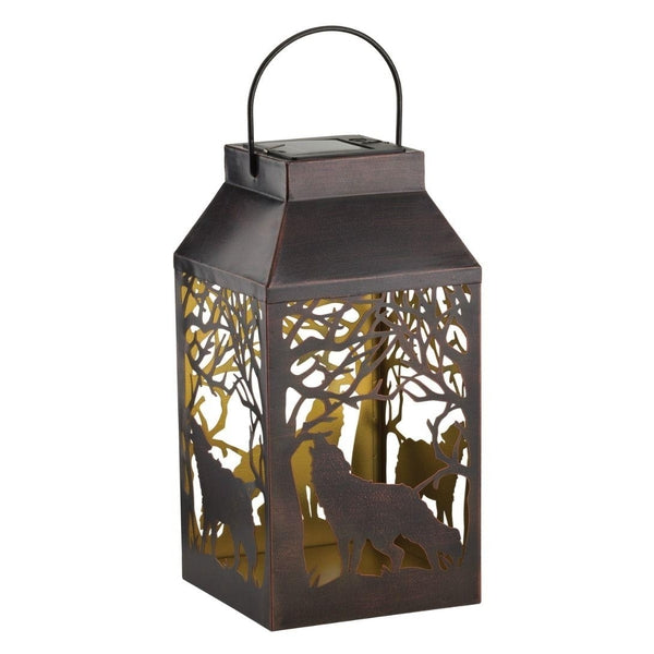 15.5" Shadow Wolf Solar Square Lantern LED Light 1