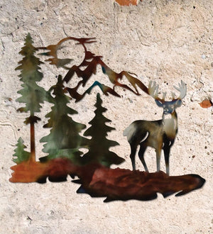 22.5" Metallic Lodge Deer Wall Décor 2