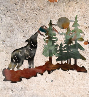 24.75" Metallic Lodge Wolf Wall Décor 2