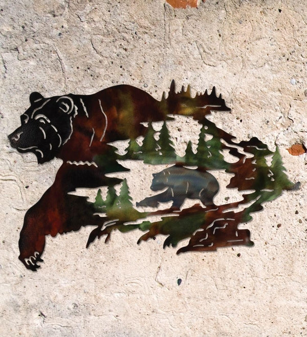 25.5" Metallic Lodge Bear Wall Décor 2