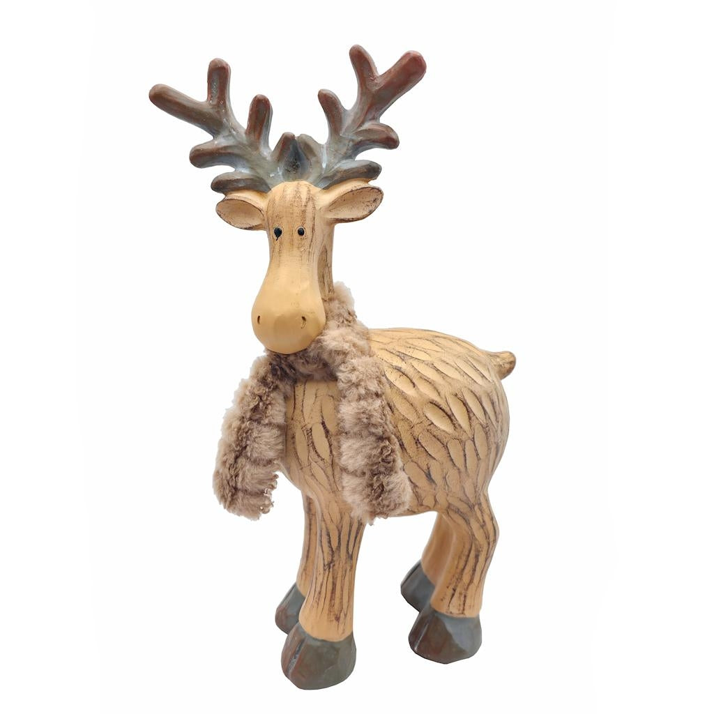 11.75" Medium Brown Woodland Moose Standing Décor 1
