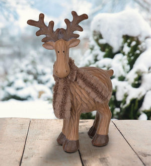 8.25" Small Brown Woodland Moose Standing Décor 2