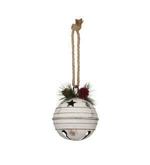 8" Rustic Round Antique White Bell 2