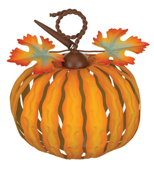 7" Orange LED Light Pumpkin Decor (Set of 2) 2