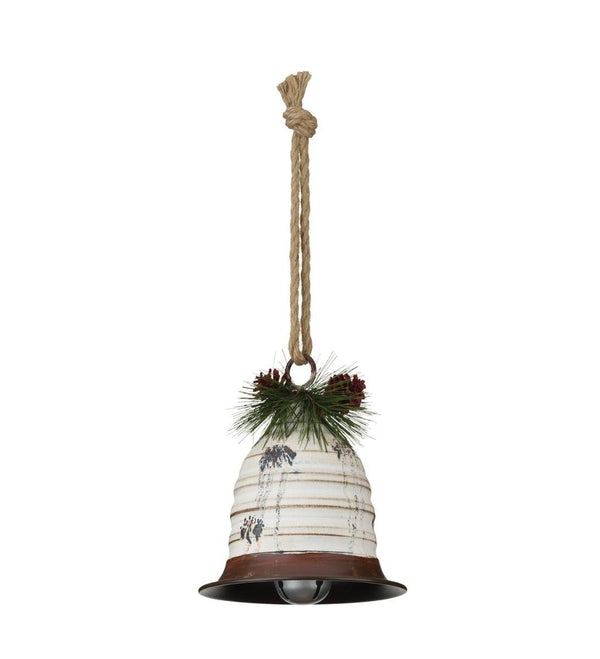 9" Rustic Beehive Antique White Bell 2