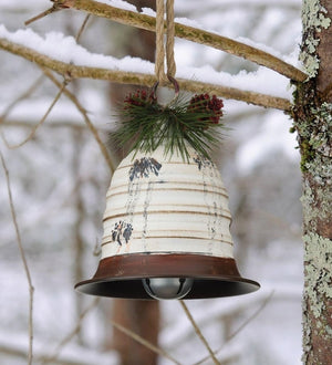 9" Rustic Beehive Antique White Bell 3