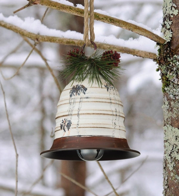 9" Rustic Beehive Antique White Bell 3