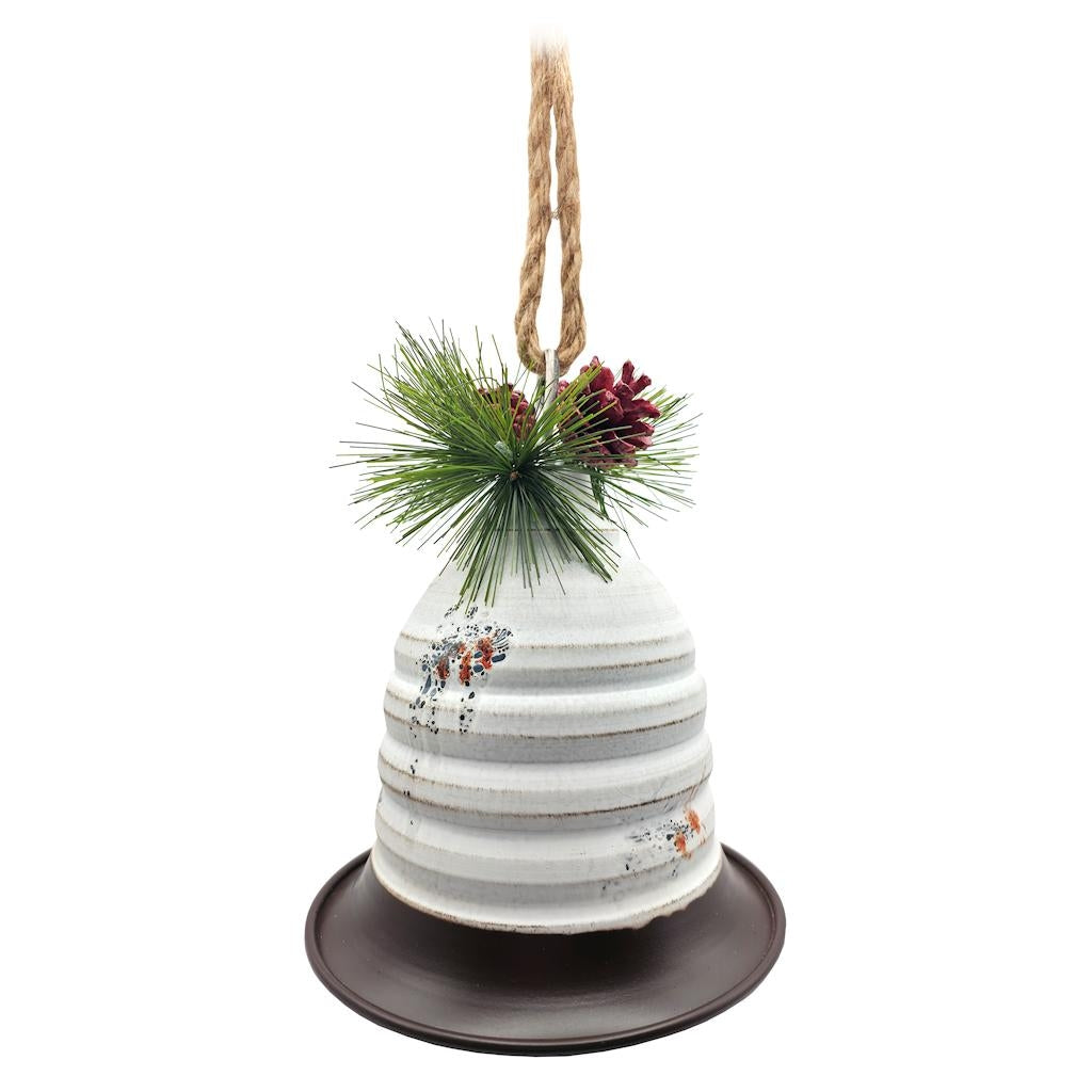 9" Rustic Beehive Antique White Bell 1