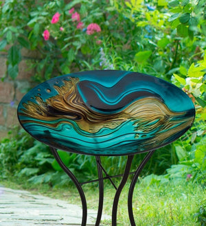 18" Swirl Green Birdbath/Feeder 3