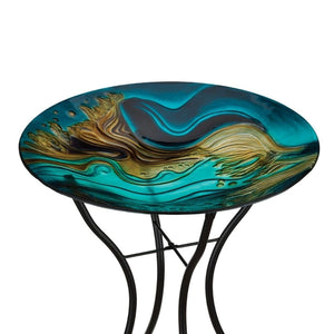 18" Swirl Green Birdbath/Feeder 1