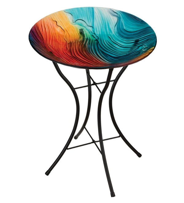 18" Swirl Multicolor Birdbath/Feeder 2